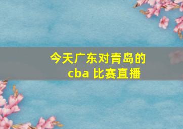 今天广东对青岛的cba 比赛直播